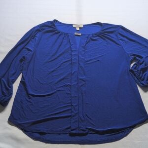 Meraki Blue Relaxed Buttoned Blouse